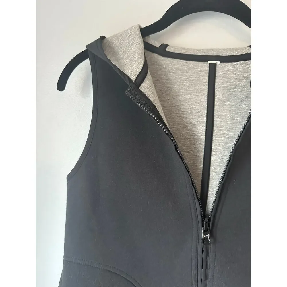 Lululemon Women’s Black Gray Insculpt Vest Hooded Reversible Jacket Size 4 - Picture 2 of 10